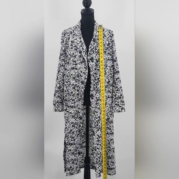 Dex Long Duster Womens Size XS Purple Floral Open Front Easter Church Wedding - Picture 5 of 7